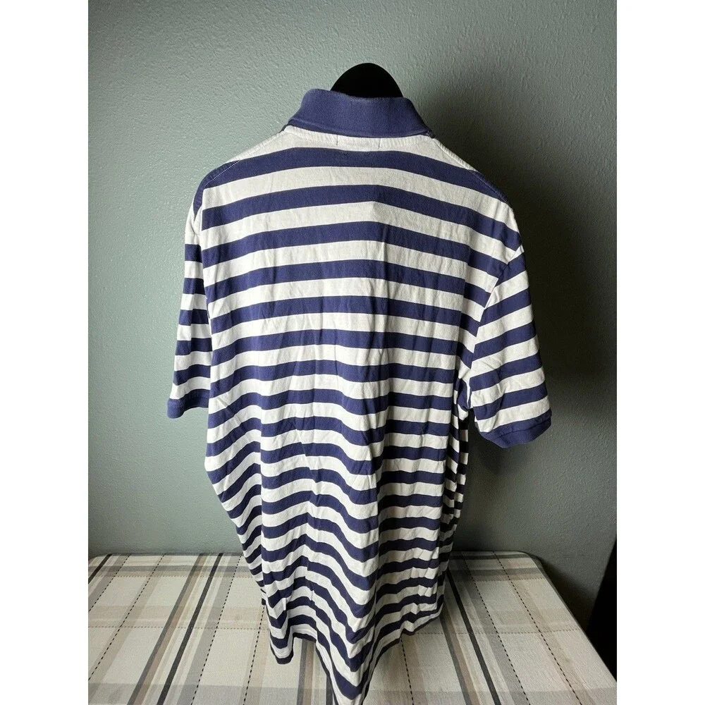 Polo Ralph Lauren Classic Fit Blue/White Striped Short Sleeve Shirt Size XL